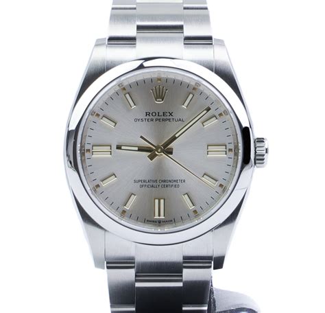 rolex oyster perpetual silver.